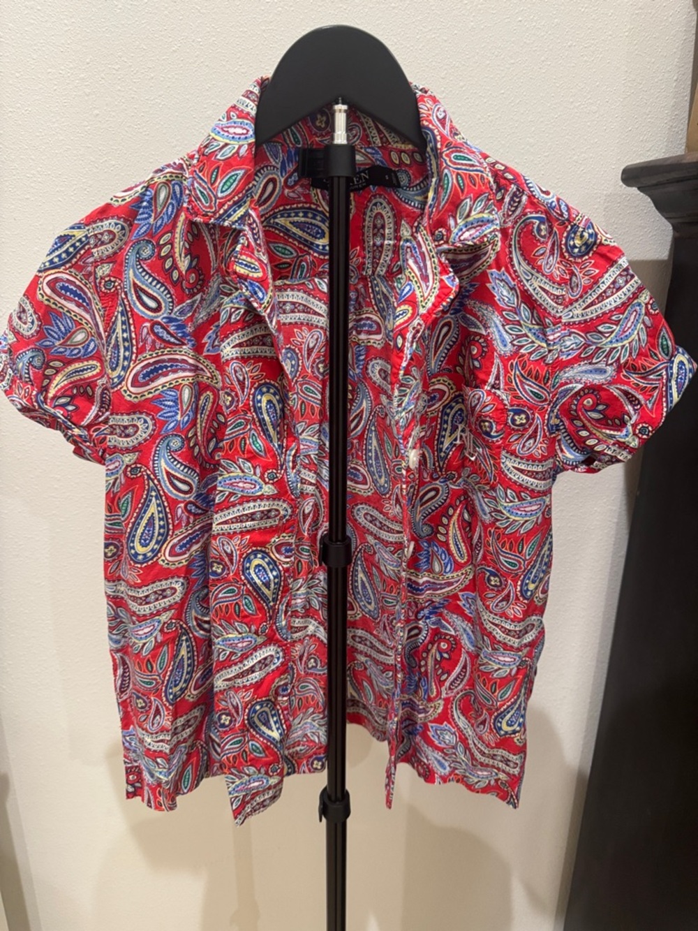 Ralph Lauren Red Paisley Short Sleeve Shirt